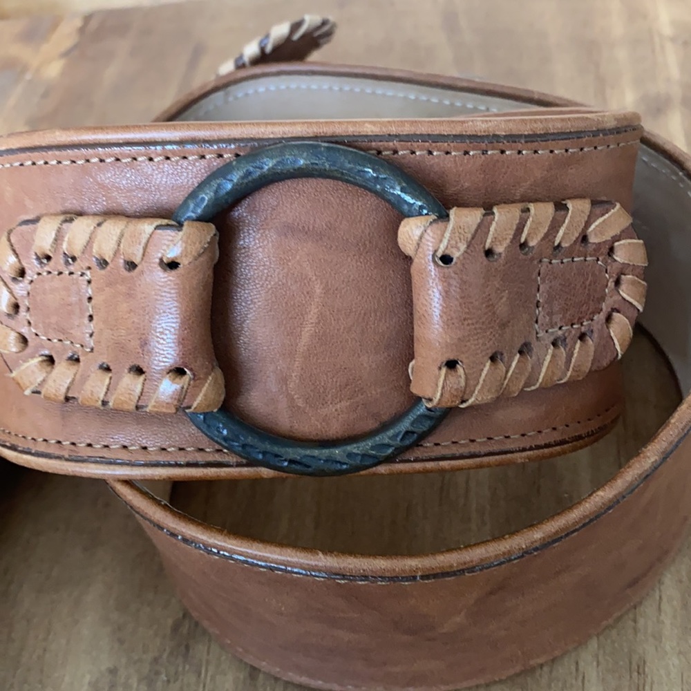 STREETS AHEAD HANDCRAFTED ITALIAN WIDE LEATHER BELT XL - Picture 4 of 11